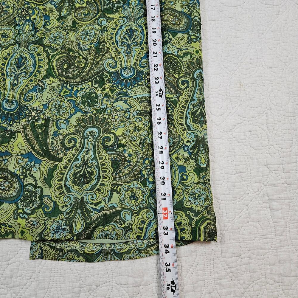Y2k Paisley Skirt Boho Fairycore Green Maxi Pink Clio - Size 12 - Picture 5 of 5